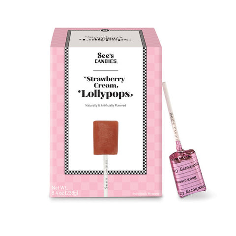 Strawberry Cream Lollypops - Paletas sabor Crema de Fresa