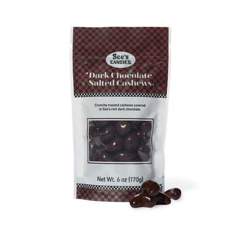 Dark Chocolate Salted Cashew / Nueces de la india cubiertas de chocolate obscuro con sal
