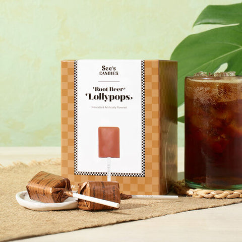Root Beer Lollypops / Caja de Lollypops sabor Root Beer