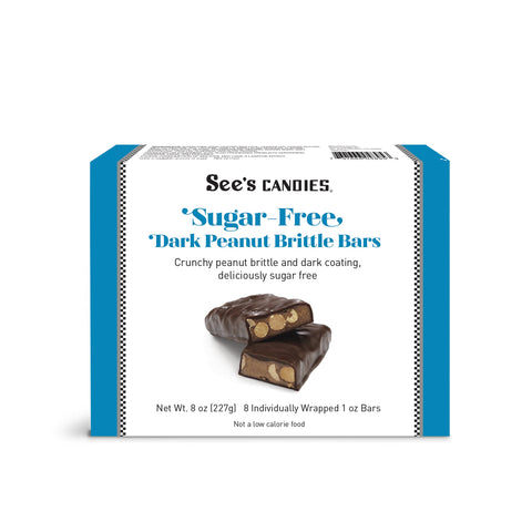 Sugar Free Dark Peanut Brittle Bars - Barras de Dulce Quebradizo de Cacahuate Sin Azúcar