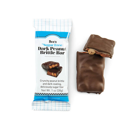 Sugar Free Dark Peanut Brittle Bar - Barra de Dulce Quebradizo de Cacahuate Sin Azúcar